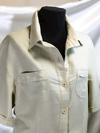 Camicia camicetta donna misto lino beige tg. L - Made in Ita - Foto 3