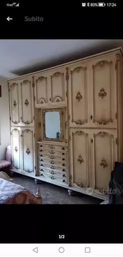 Armadio stie veneziano con etto e 2 comodini
