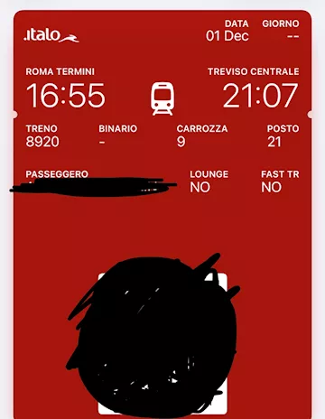 Biglietto giovani Roma-Treviso (Venezia)