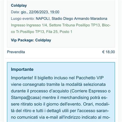 Coldplay Napoli