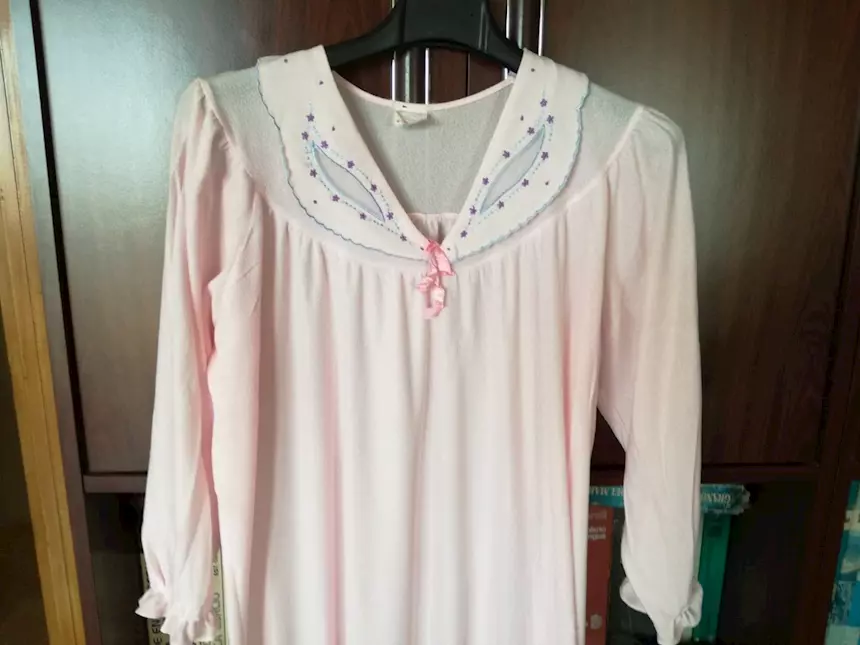Camicia da notte in raso, colore rosa, taglia 52