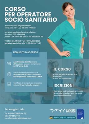 Avvio Corso per OSS - Sede Padova