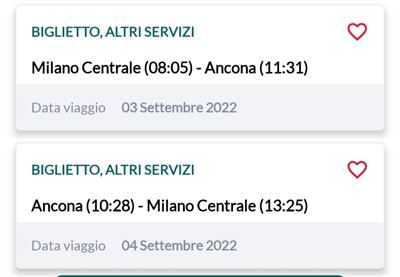Milano/Ancona A/R 03/09-04/09 Freccia Rossa