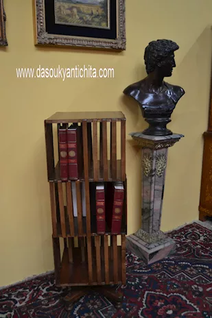 Libreria girevole a tre ripiani stile inglese - Anteprima 2