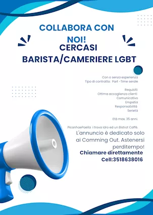 Cercasi barista cameriere LGBT