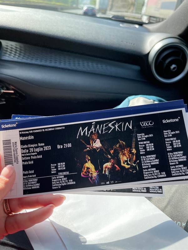Maneskin 20 luglio prato gold 1 biglietto