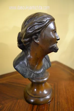 Piccolo busto in bronzo fanciulla di De Martino, ottime condizioni - Foto 3