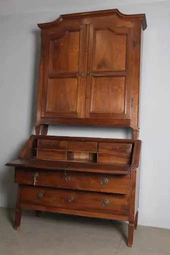 Antico trumeau credenza Piemontese epoca 1750 noce