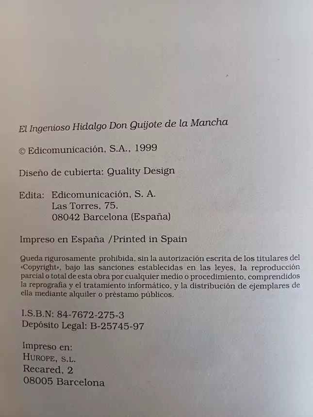 Foto 5 Libro Don Quijote de la mancha in Spagnolo