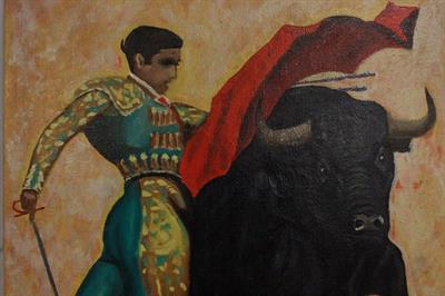 Quadro olio su tela Torero firmato Dèlas - Foto 2