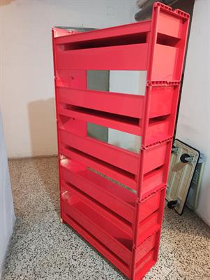 Libreria vintage rossa design anni 70, modello Jeep - Foto 3