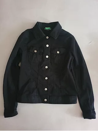 Giacca donna in jeans BENETTON nera - Tg. S/36/8