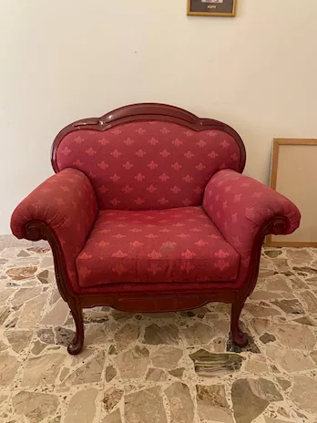 Tris salotto classico stile Luigi XV - divano e 2 poltrone, in legno - Anteprima 6