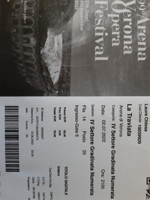 La Traviata - Arena di Verona sabato 2 luglio