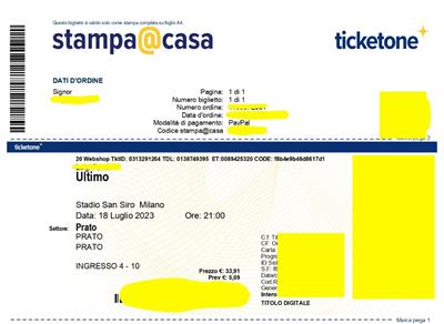 Biglietti Prato ULTIMO