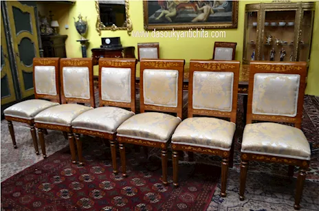 Gruppo di sei sedie poltrone stile olandese