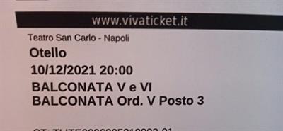 2 Biglietti teatro San Carlo
