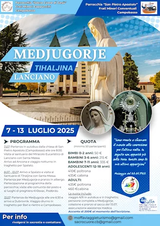 Lanciano - Tihaljina - Medjugorje