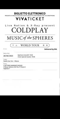 Biglietto Coldplay a Milano 28/06/23