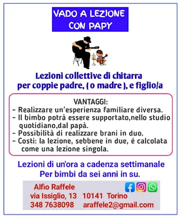 Corso chitarra per padre e figlio