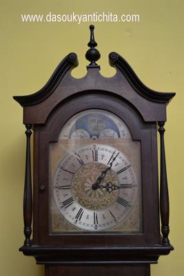 Orologio a colonna anni 60/70 Tempus Fugit Lauris, legno noce - Foto 3