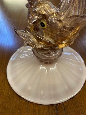 Antico vaso Murano anni 40 con base a cavalluccio incamiciat - Foto 3