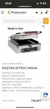 Piastra panini/piadine