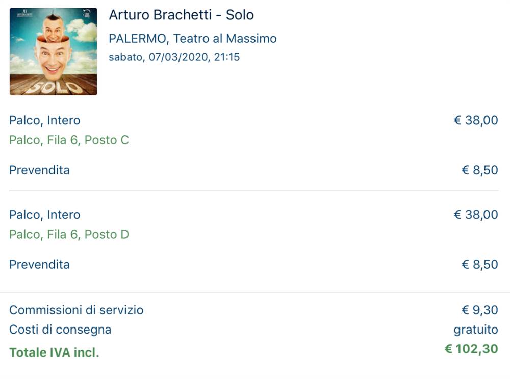 2 biglietti per Arturo Brachetti Solo