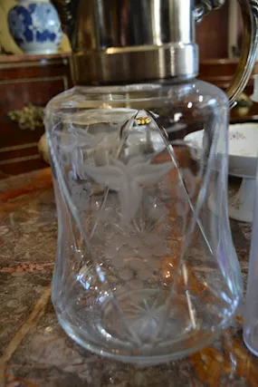 Caraffa in cristallo con porta-ghiaccio vintage anni 40/50, in ottime condizioni - Foto 3
