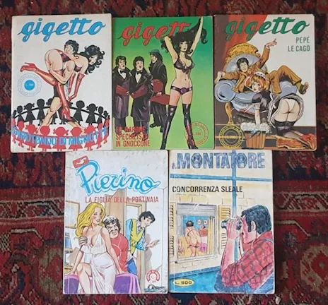 Lotto 5 fumetti serie Gigetto Pierino Il Montatore anni '70