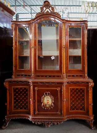 Vetrina Classica Stile Imperiale con Intarsi
