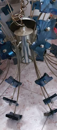 Lampadario Sputnik in vetro turchese