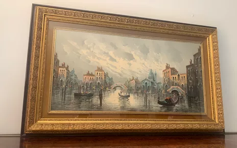 Maestoso dipinto originale a olio su tela Antonio De Vity