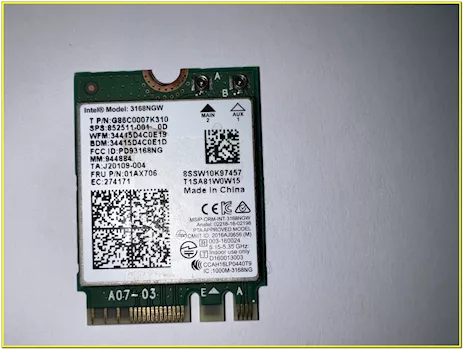 Scheda WiFi Intel Dual Band AC 3168NGW M.2 NGFF