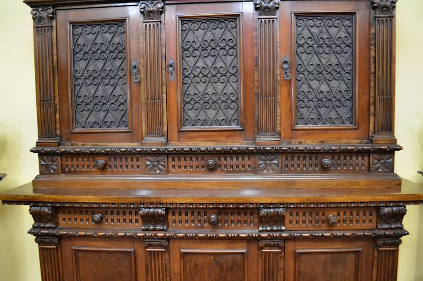 Libreria-credenza metà del XX secolo stile Rinascimento - Foto 6