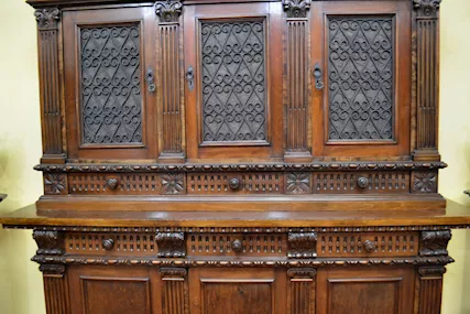 Libreria-credenza metà del XX secolo stile Rinascimento - Foto 6