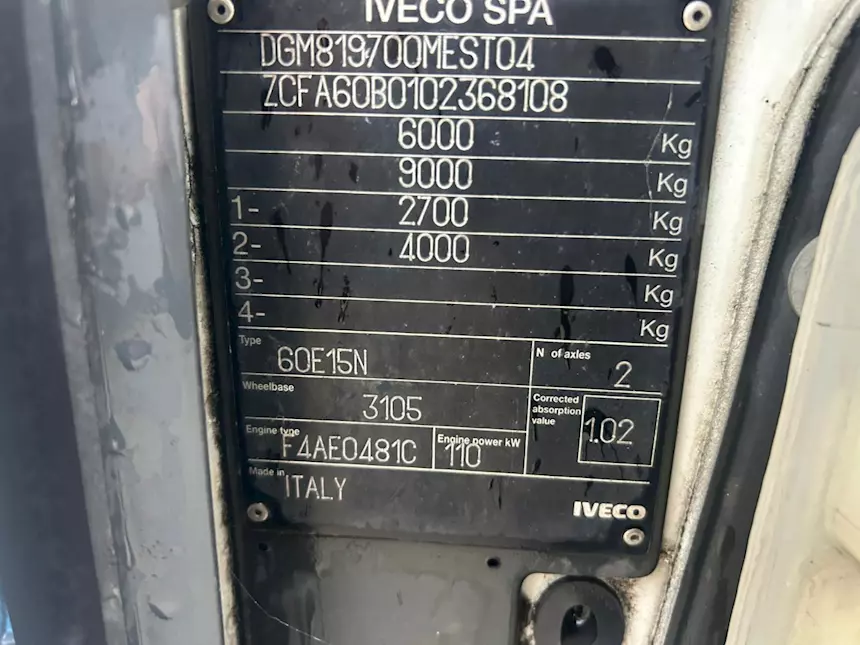 Foto 9Camion Marca Iveco Eurocargo 60e15 tector ribaltabile Anno 2001