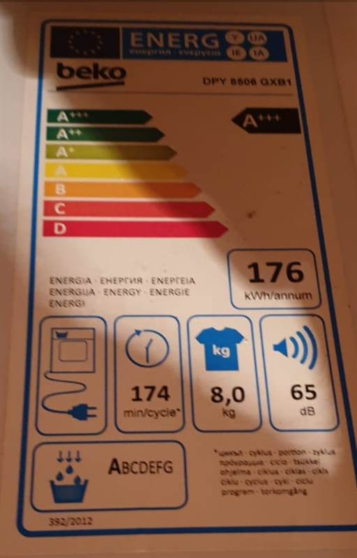 Asciugatrice Beko A+++ 8kg