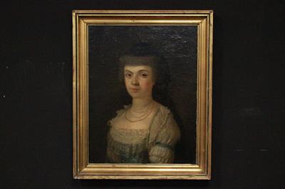 Dipinto ritratto di nobildonna olio su tela del XVIII secolo