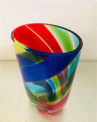 Vaso in vetro di Murano multicolore