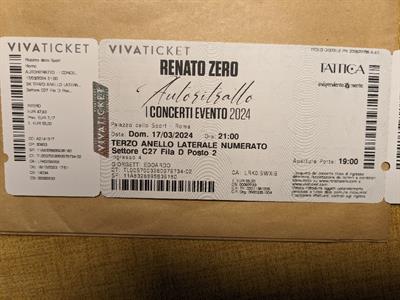 2 biglietti Concerto Renato Zero Roma 17 marzo 2024 - Foto 2