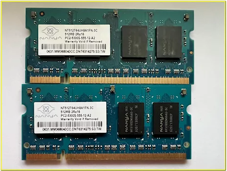 Memoria RAM SODIMM DDR2 2 x 512Mb Nanya