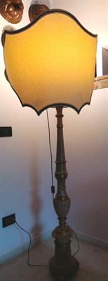 Lampada scolpita piantana antica, fregio, in legno - Foto 4