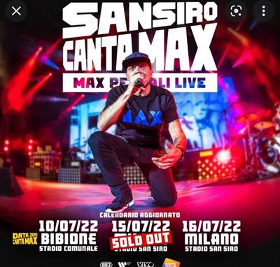 Concerto Max Pezzali 15 luglio PIT GOLD