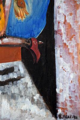 Arte moderna Dipinto metafisico, Marionette, colore pastore - Foto 3