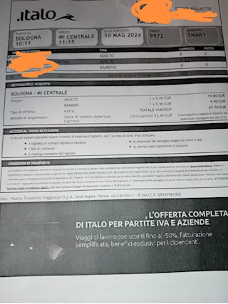 Biglietti Milano Bologna a /r