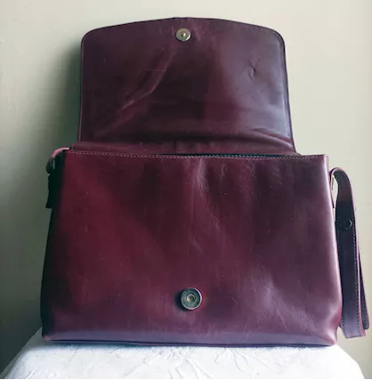 Borsa in pelle donna colore bordeaux - Foto 5