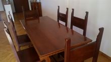 Tavolo da sala in legno massiccio + 6 sedie e 2 cassetti