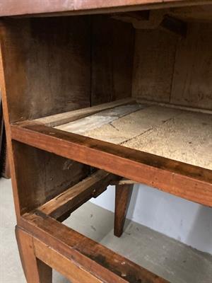 Antico cassettone ribalta Luigi XVI 1770 in noce filettata - Foto 2