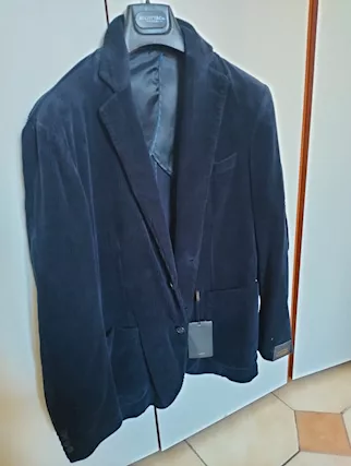 Blazer/giacca uomo taglia 50 blu navy velluto